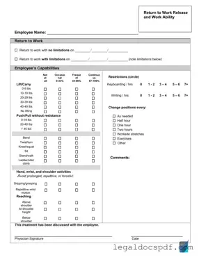 Fill Out Your Work Release Form