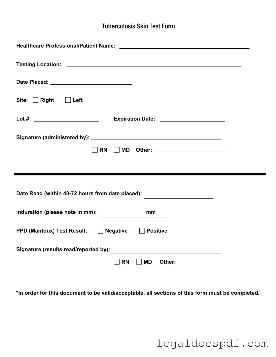 Fill Out Your Tb Test Form