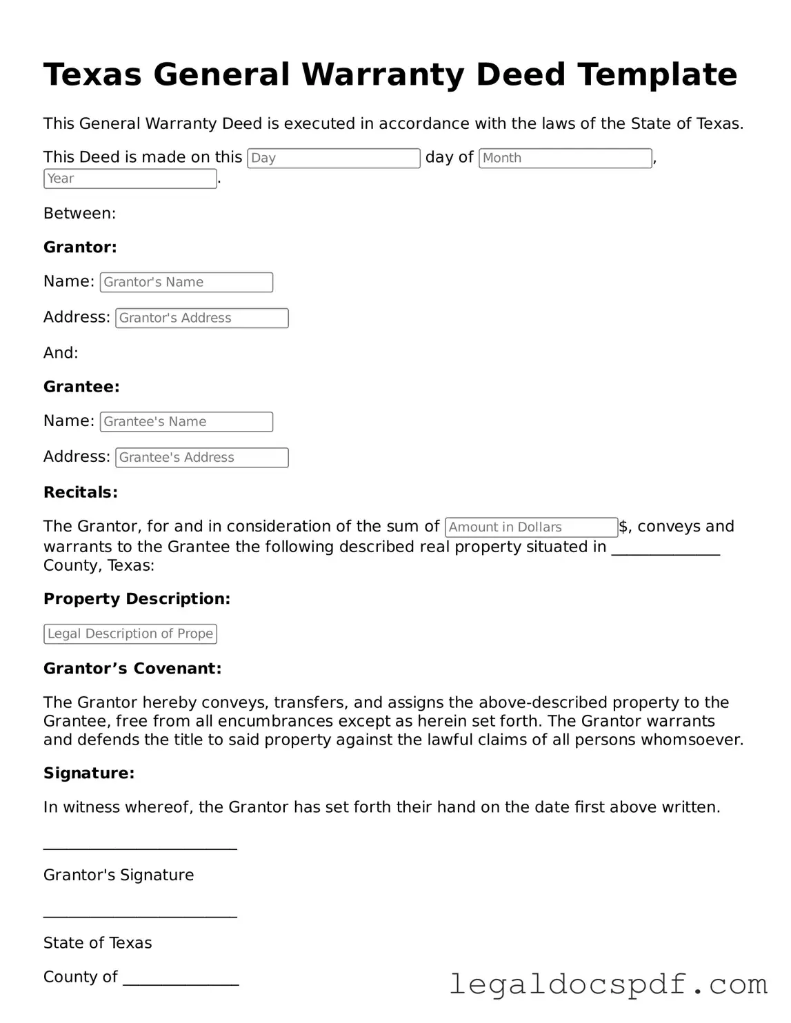 Legal Texas Deed Form