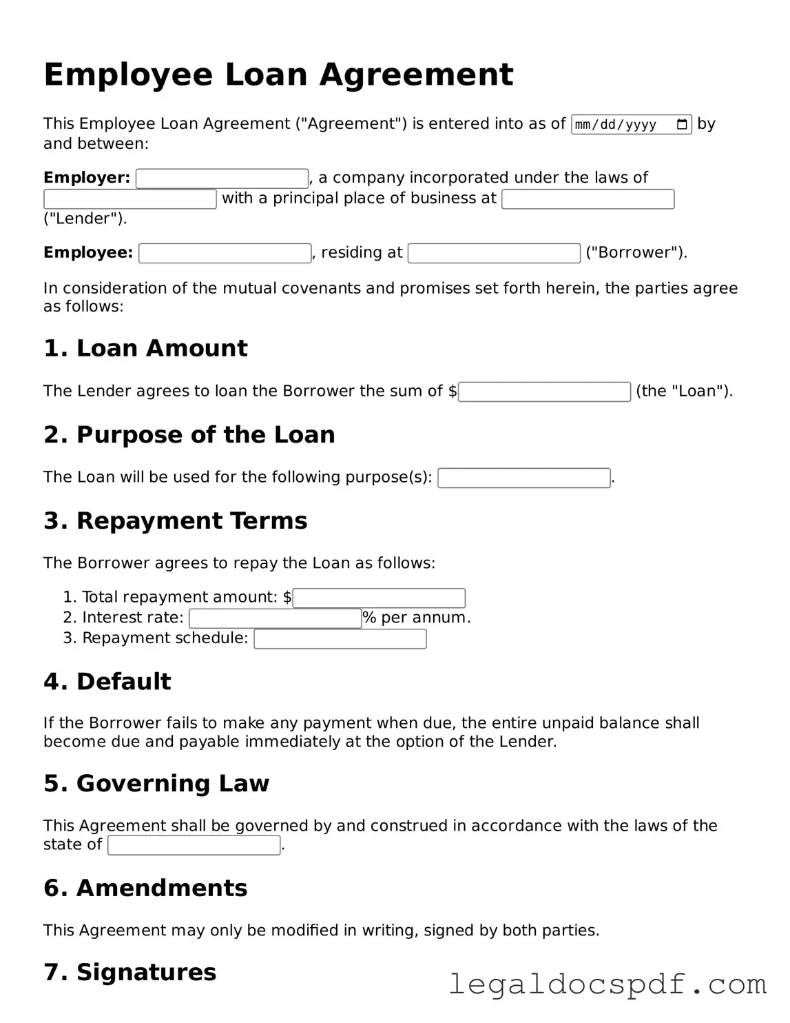 Valid Employee Loan Agreement Template